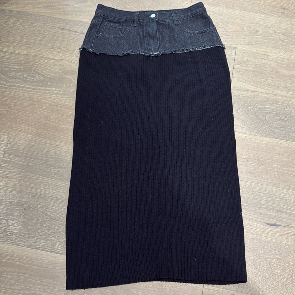 BLANK long skirt size medium denim/black